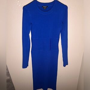 Blue Fitted Marciano Long Sleeve Dress